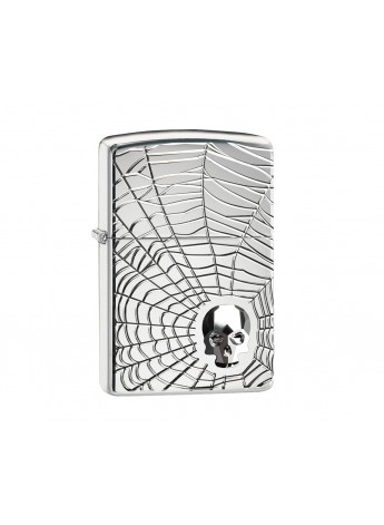 Accendino Zippo  Spider Web Skull Design