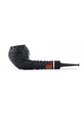 Pipe Mike Bay Bulldog Rusticated with Camel Insert