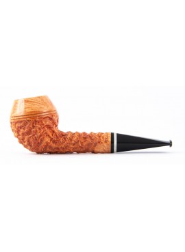 Pipe Mike Bay Bulldog Rusticated with Camel Insert
