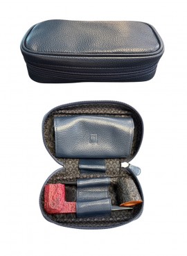 Castello NEW COLOR BLUE Leather Case for Pipe & Tobacco