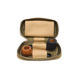 Castello Leather Case for 2 Pipe & Tobacco